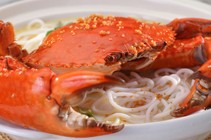 Crab bee hoon soup